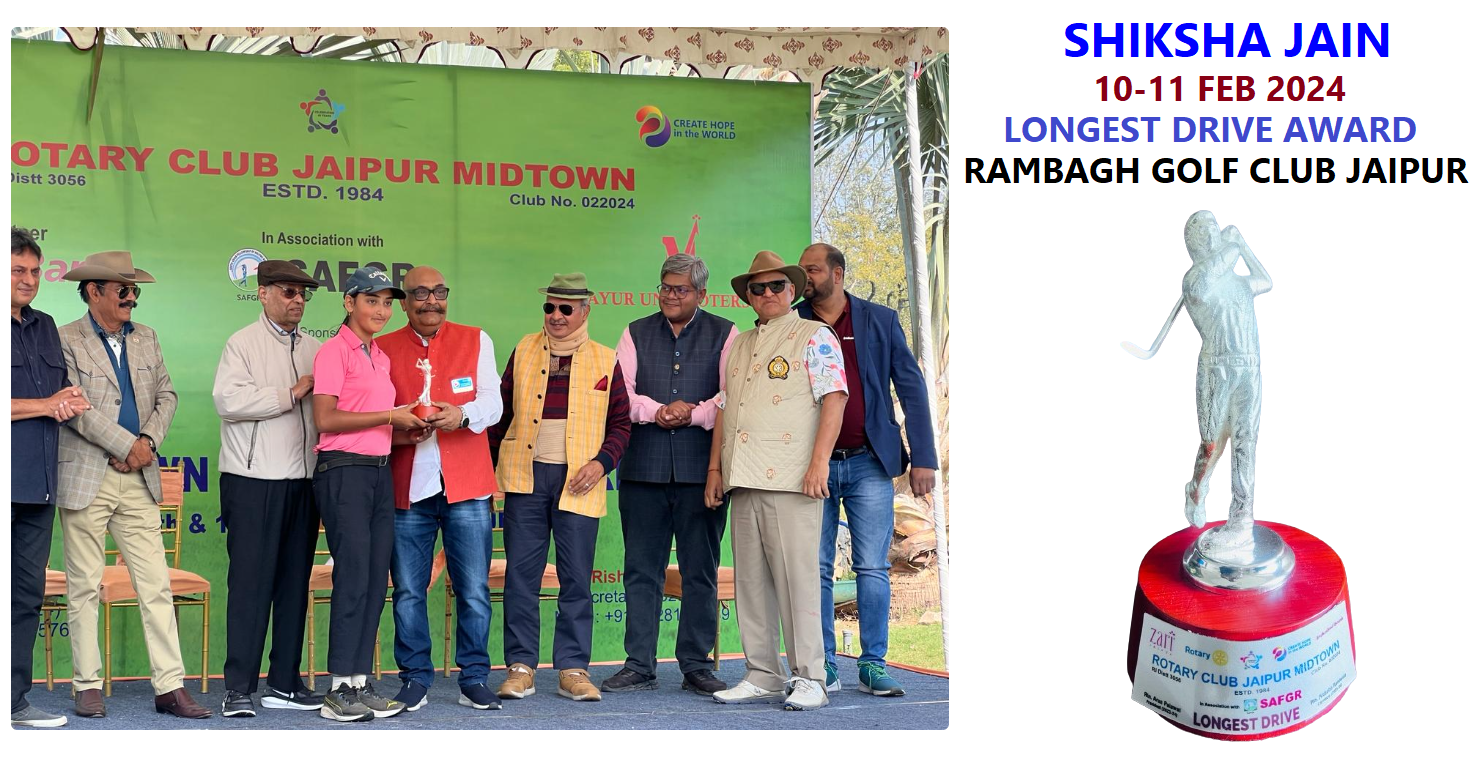 Golfer Shiksha Jain honored for Longest Drive Award at Rambagh Golf Course event