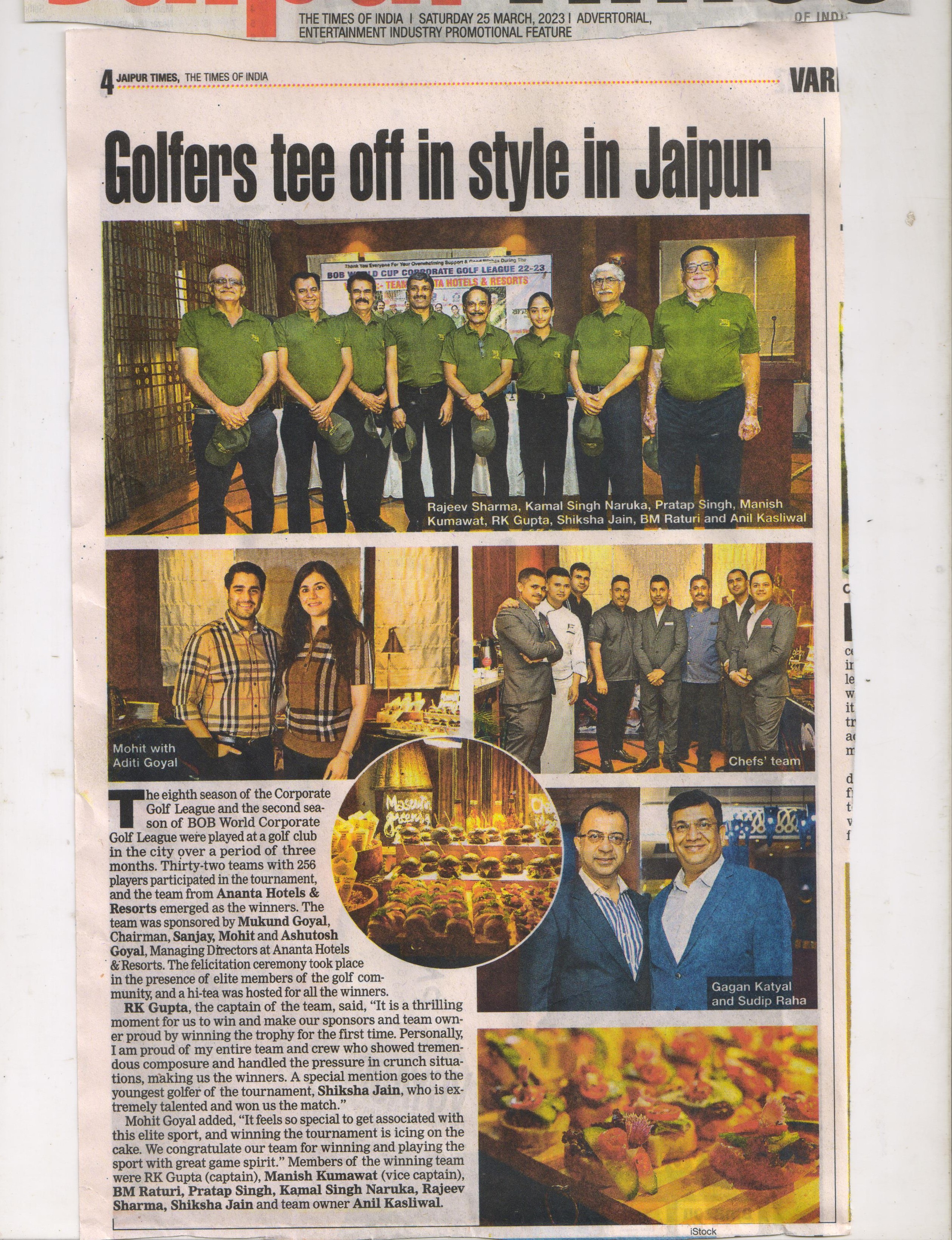 Golfer Shiksha Jain with fellow golfers at Corporate Golf League event in Jaipur